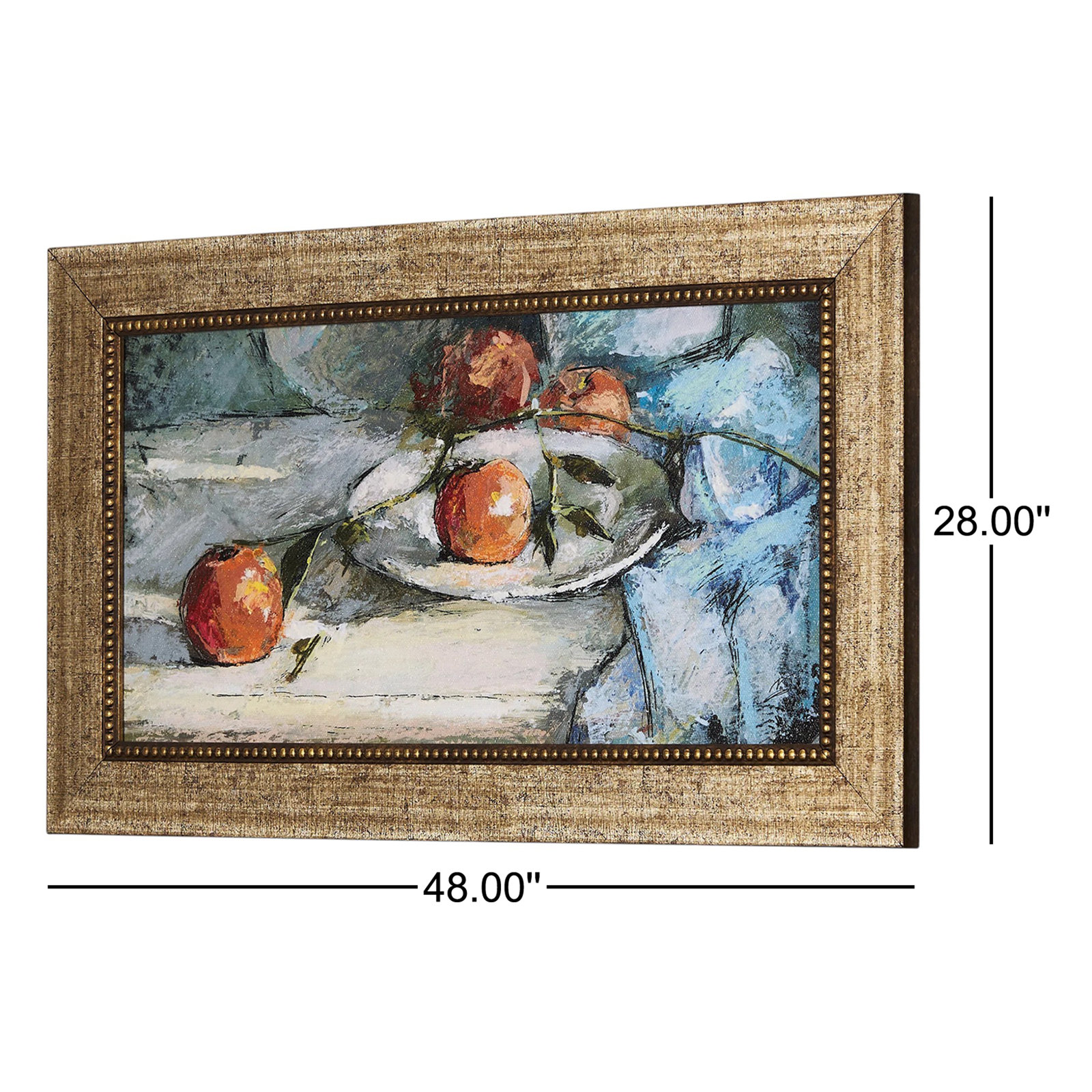 Still Life with Tangerine a Hand Embelished Textured Framed Art Print