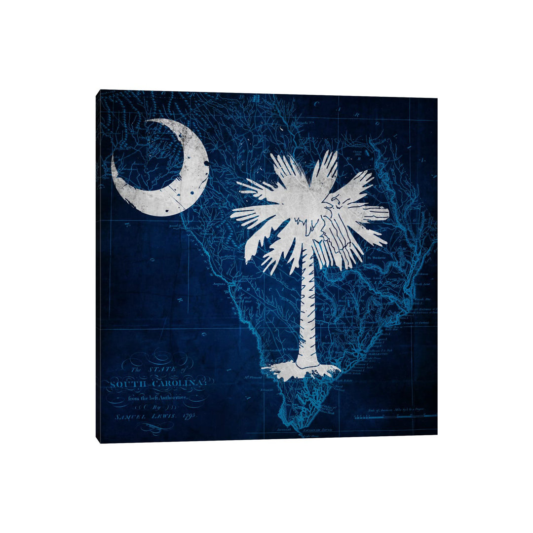 South Carolina (Vintage Map) - Wrapped Canvas Painting