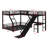 L-Shaped Bunk Bed With Loft Bed, Metal Triple Bunk Bed With Slide And USB Ports-450429889