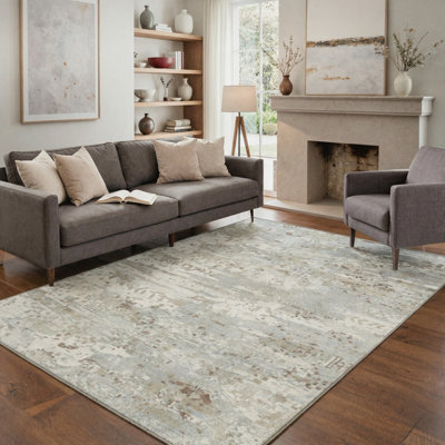 Tapis d'intérieur moderne beige / brun Vesper