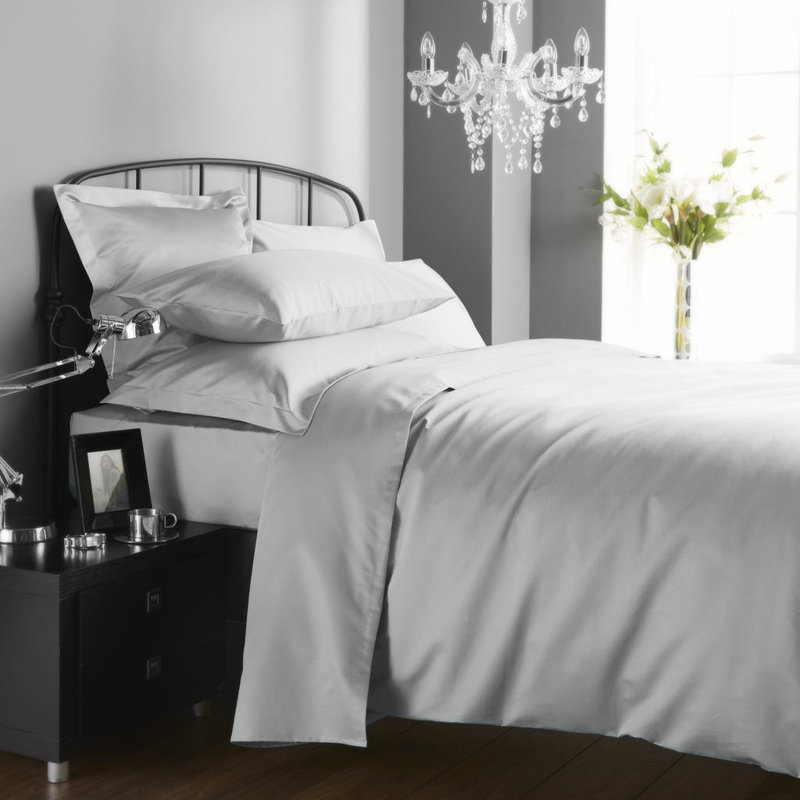 1000 Thread Count Sateen Duvet Cover, Grey, Super King Duvet Cover