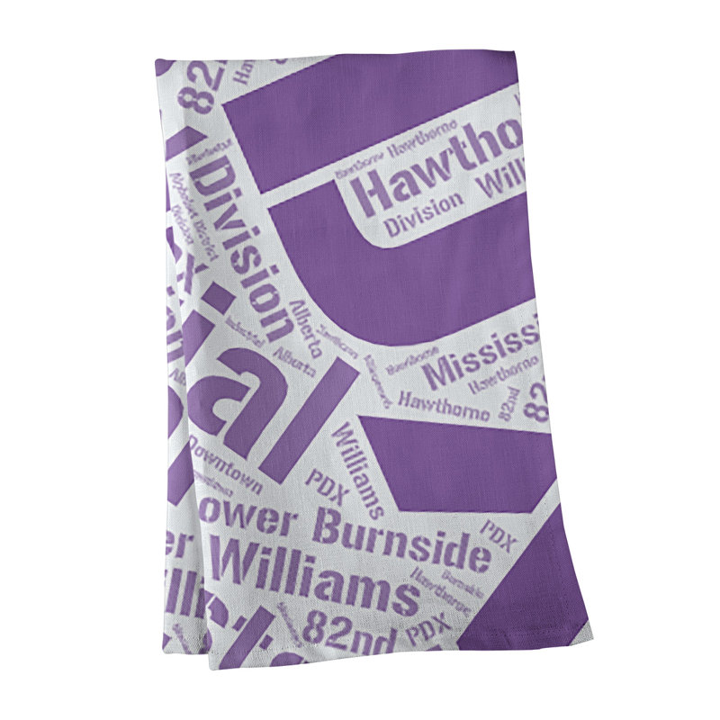 Cotton Tea Towel Kitchen Towel, Portland, Purple