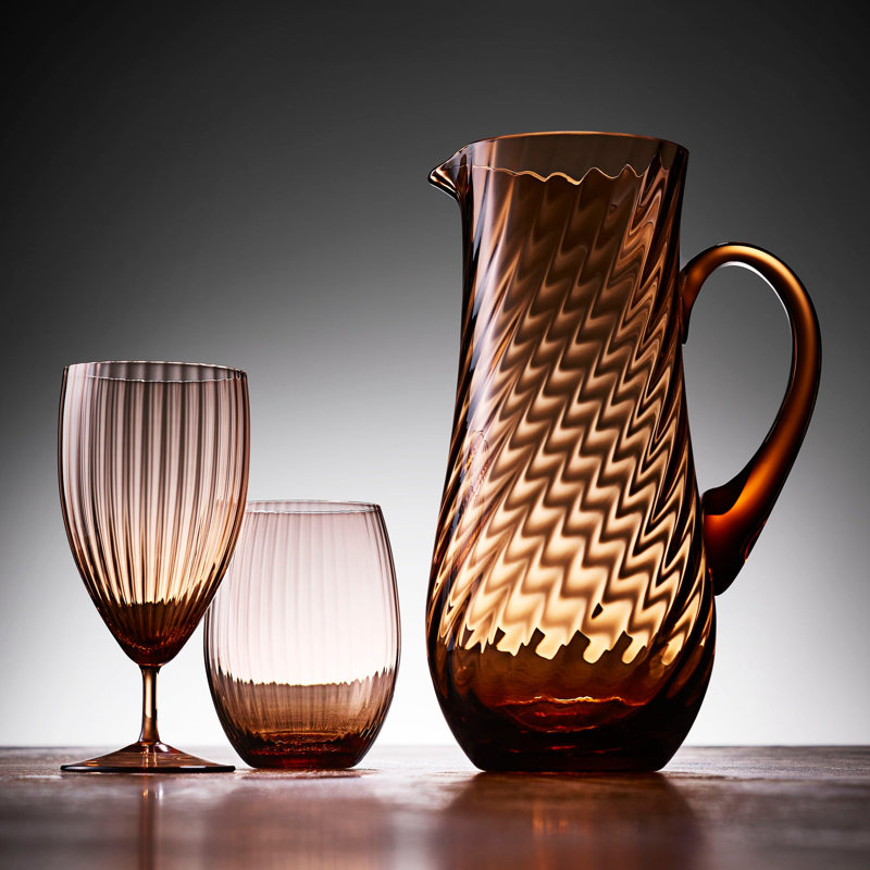Quinn Handmade Crystal Drinking Glass, Amber