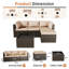 4 Seater Rattan Corner Sofa Garden Set With Glass Top - Weave-1716148701