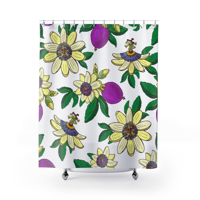 Purple Fruit White Single Shower Curtain 71" X 74"