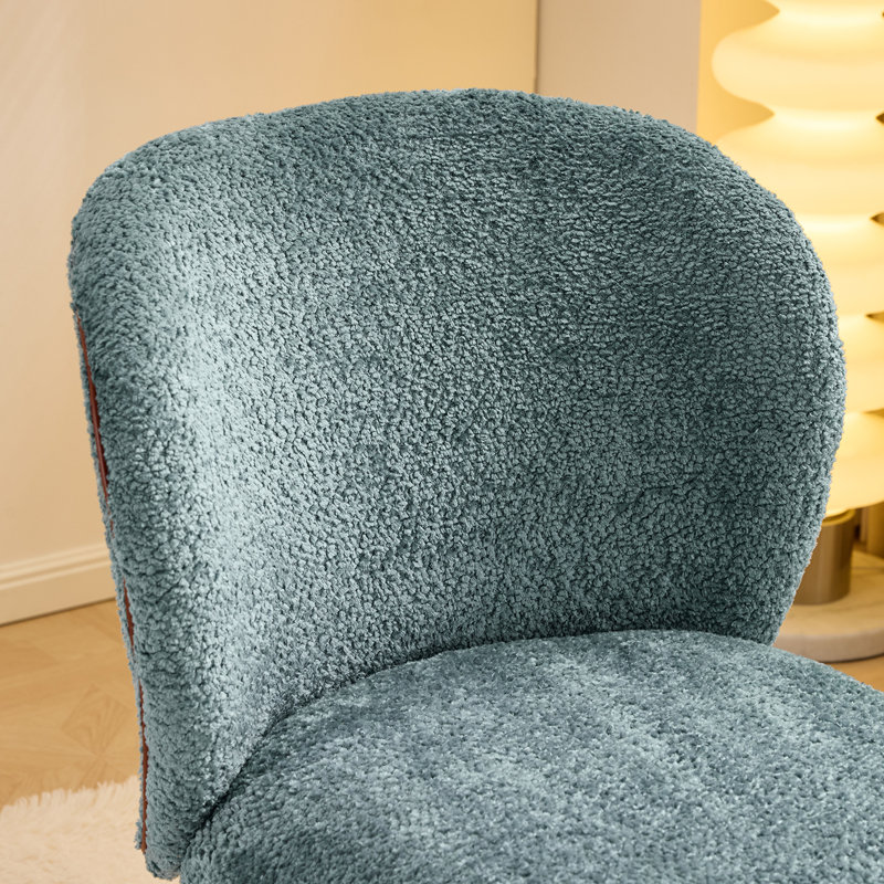 Chaise d'appoint moderne à dossier courbé, Bleu