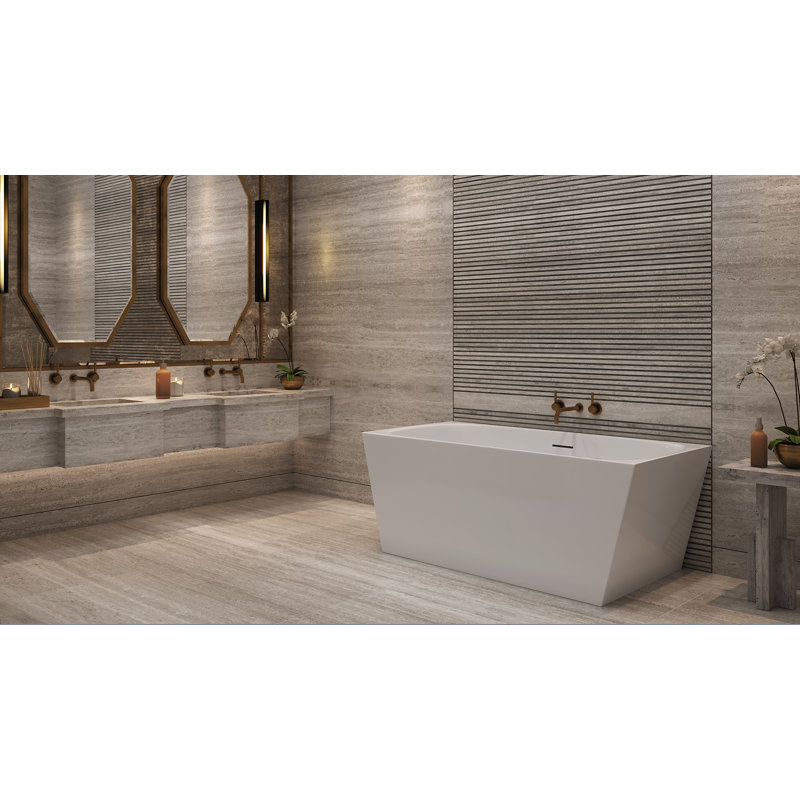Baignoire de trempage autoportante 62 "x 30" Anglesea, Blanc mat
