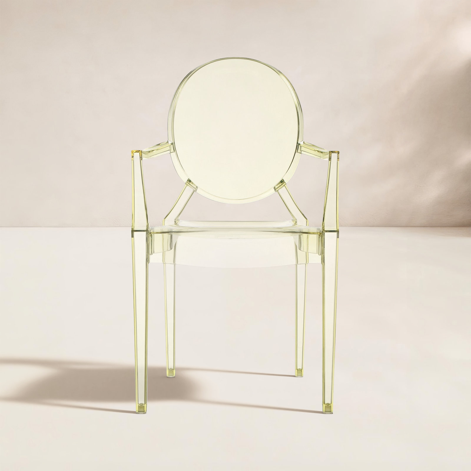 Louis Ghost Stackable Patio Armchair, Yellow
