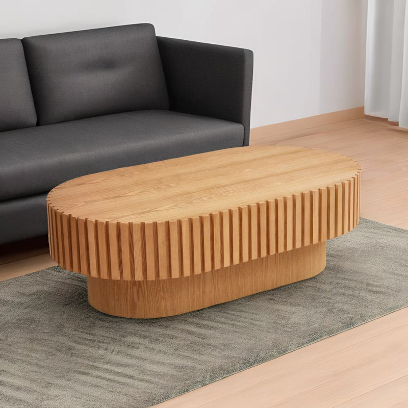 Table basse à tambour Handcraft, Bois de frêne naturel