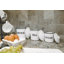 3-Piece Farmhouse Enameled Metal Kitchen Storage Containers with "Coffee" "Tea" and "Sugar" Text