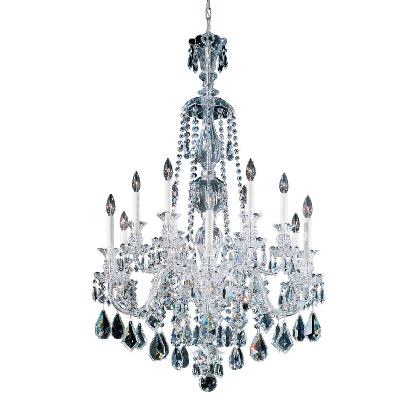Hamilton 12 - Light Glass Chandelier, Clear, Silver
