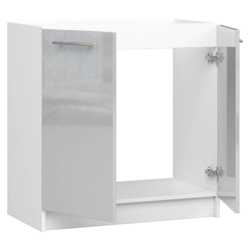 Under cabinet for kitchen sink OLIWIA white, light gray gloss
