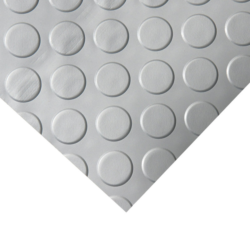 Silver Coin-Grip PVC Flooring Roll 4' x 8'