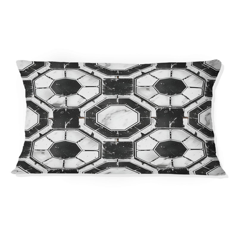 Coussin lombaire noir octogonal - transitionnel