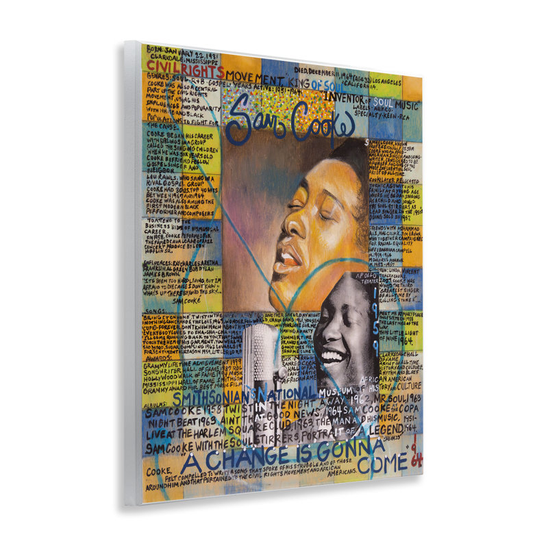 "Sam Cooke", collage sur bois par Sabin