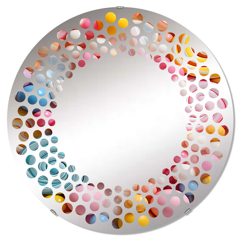 Popart Candies Dessert I - Miroir mural à pois - MIR110729-Rond, 31,4 po x 31,4 po