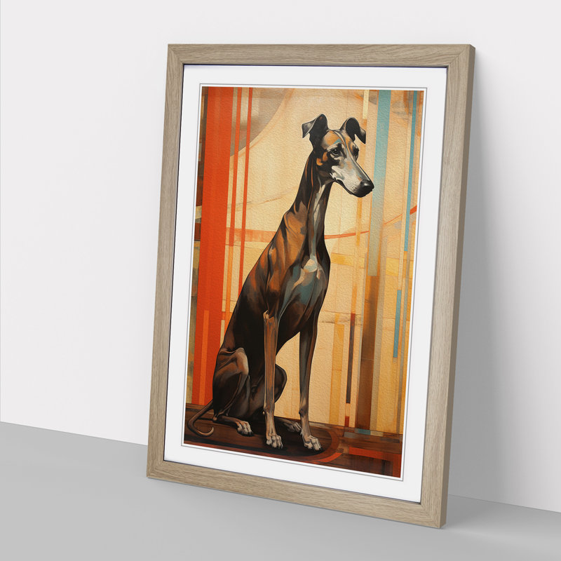 Greyhound No.3 - Single Picture Frame Print on Wood