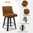 26" Height 360° Swivel Counter Bar Stools Faux Leather Upholstered Kitchen Island Stools, Wrinkle-Resistant & Wipe-Clean-562067657-562067655