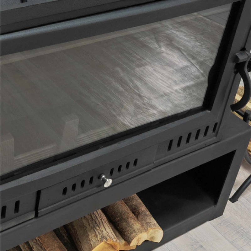 Domestic cast-iron stoves with wood storage