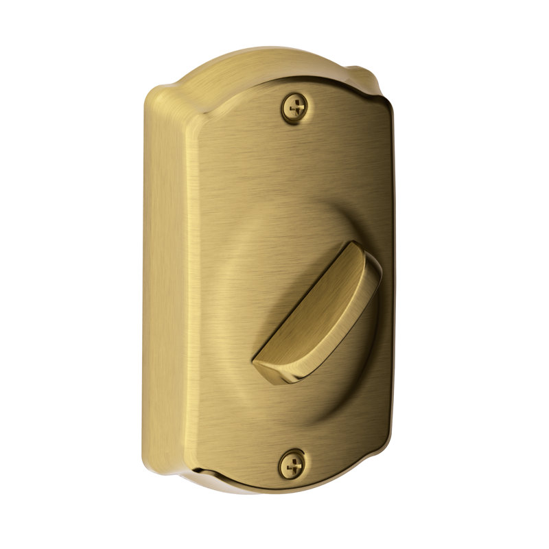 Schlage Keypad Deadbolt with Camelot Trim, Antique Brass, Yes