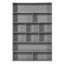 Lit superposé simple au-dessus de simple avec 2 tiroirs et armoire à couches multiples, gris-1334218523