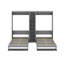Double lit escamotable mural simple avec armoires et tablettes, cadre escamotable avec pieds convertibles et unité de rangement centrale-1641617148