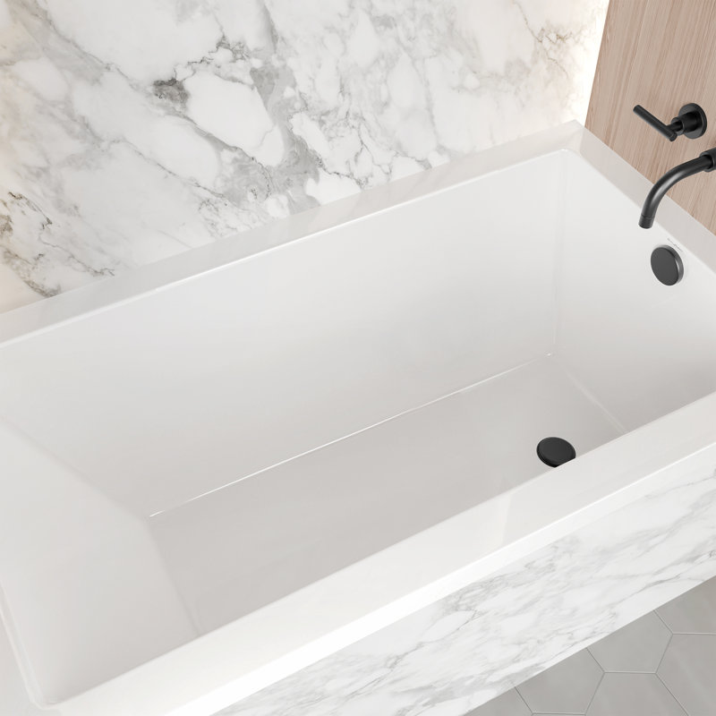 Voltaire 54" White Acrylic Alcove Bathtub with Left-Hand Drain