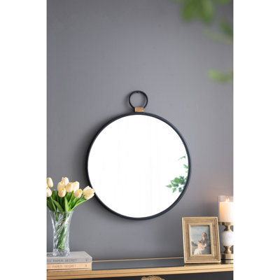 Miroir à cadre noir 24 po x 27 po - Accent moderne pour le salon, la chambre à coucher, le vestibule, le vestibule, qui réfléchit pour agrandir le mur de l'espace de la pièce avec une option de décoration minimaliste qui augmente la luminosité