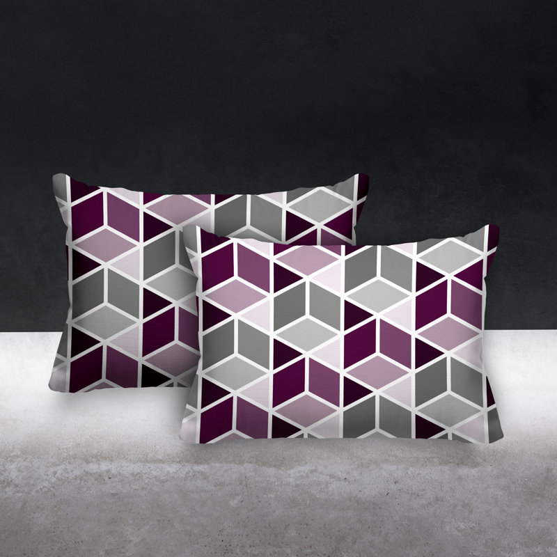 Coussin cubique intérieur / extérieur Cubana, Mauve