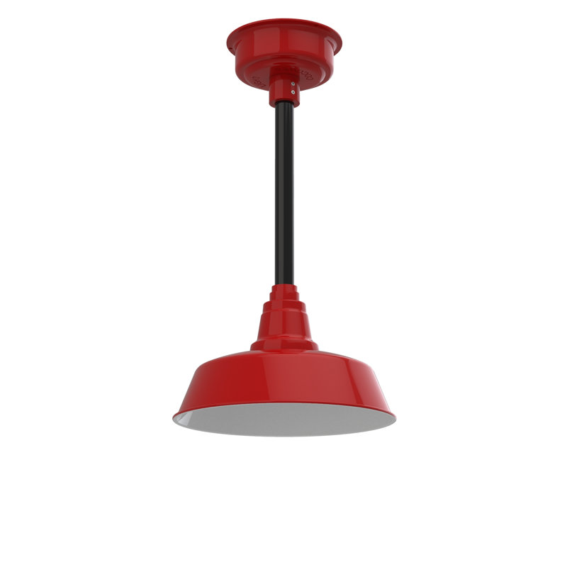 Vandervliet 1 - Light LED Single Pendant, Cherry Red/Black, 48" H x 12" W x 12" D