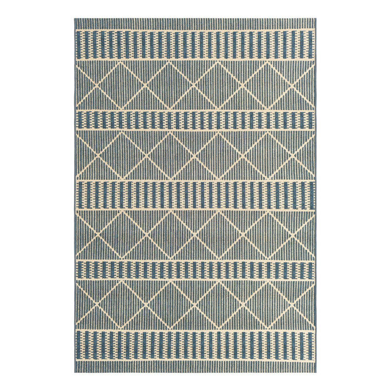 Blue Dalyan Indoor/Outdoor Trellis Rug, Rectangle 5'3" x 8'
