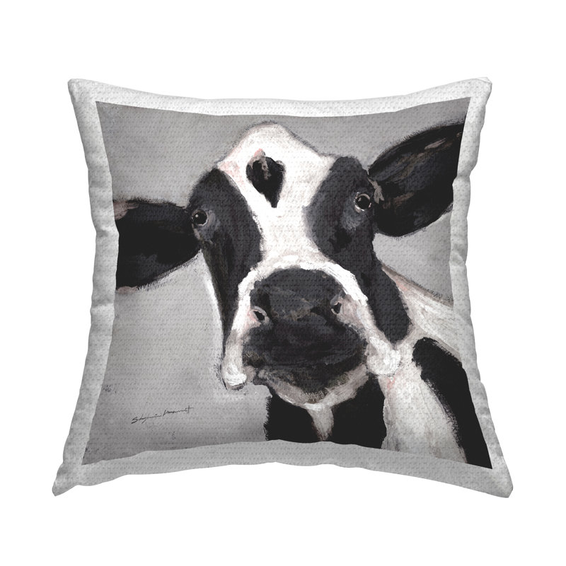 Coussin d'extérieur à imprimé campagne de vache laitière par Stephanie Workman Marrott