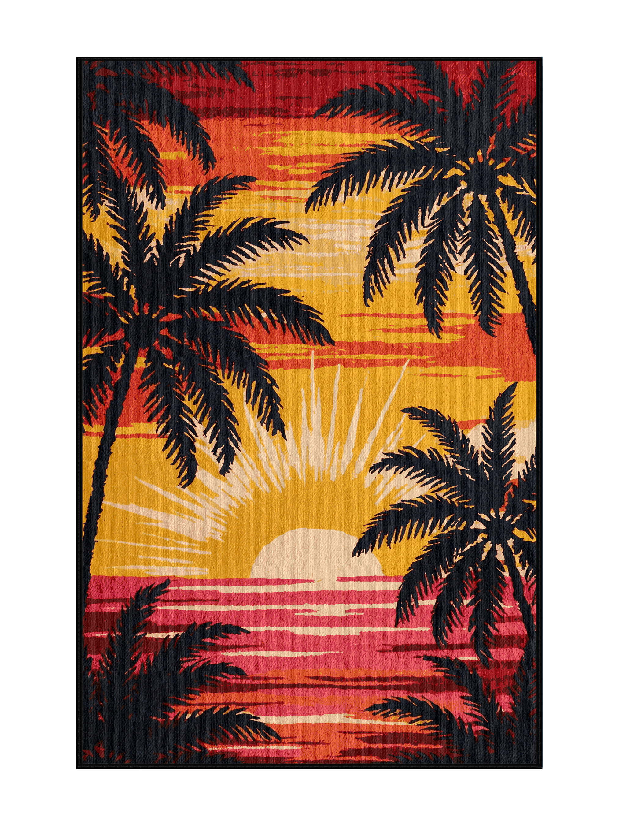 Bayou Breeze Washable Tropical Sunrise Hawaiian Area Rug | Wayfair