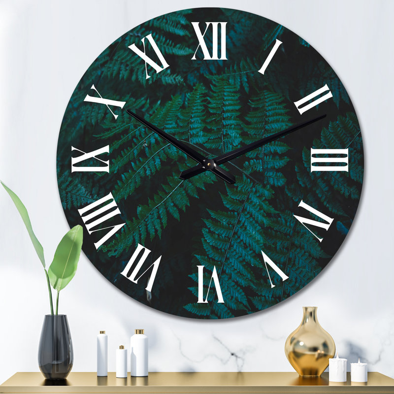 Brownies vert foncé - horloge murale tropicale, Moyen