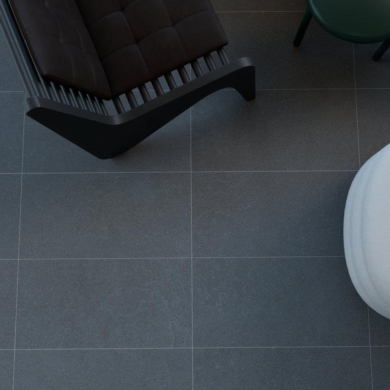 Carreau de porcelaine mat aspect béton 12 po x 24 po Nomad, Gris
