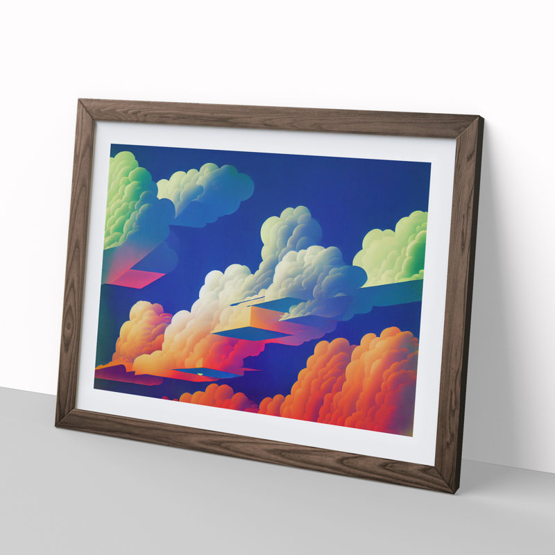 Colourful Clouds Vol.5 - Framed Print, 34cm H x 46cm W x 2cm D, Walnut