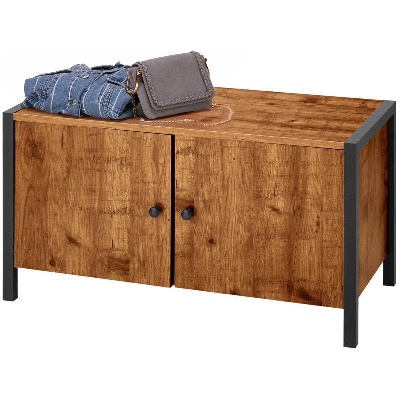 Killingworth 4 Pair Shoe Storage Bench, Oak