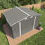 Remise de rangement extérieure en métal gris 10 x 8 pi avec loquet verrouillable sur les portes doubles, fenêtres d'aération, pour la cour, le patio, les tondeuses à gazon idéales, les chaises, la structure en gris, faite de générateurs de rangement, de vélos,