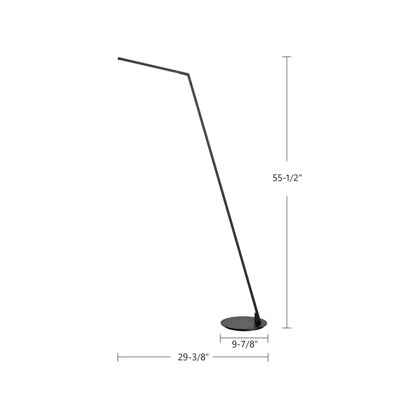Lampe sur pied à DEL à bras articulé 55 po Mitre, Blanc