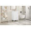 Meuble-lavabo de 20 po avec lavabo, armoire de salle de bain avec porte à fermeture douce, support de rangement et tiroir, blanc