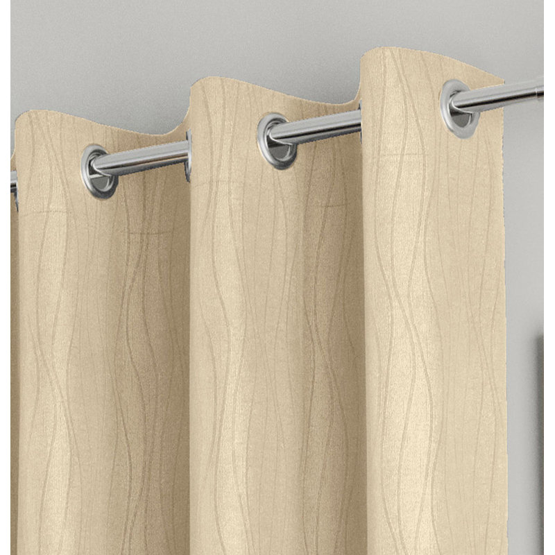 Room Darkening Curtain Pair, Cream, 229cm Width x 229cm Drop