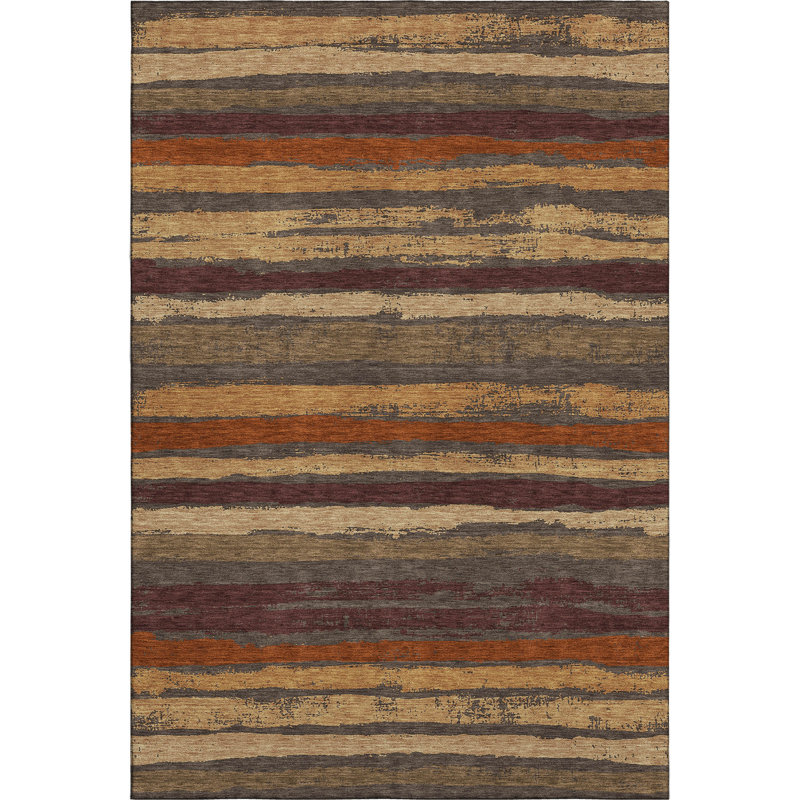 Premium Machine Washable Colmenero AMF1019 Stripes Rug, Rectangle 3' x 5'