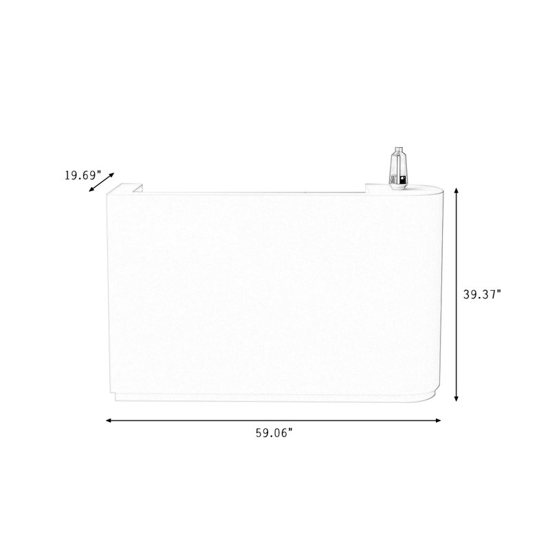 Bureau de réception rectangulaire Modern, White