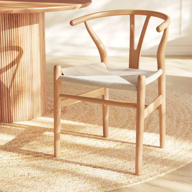 Chaise en bois massif Wyn, Naturel, 1