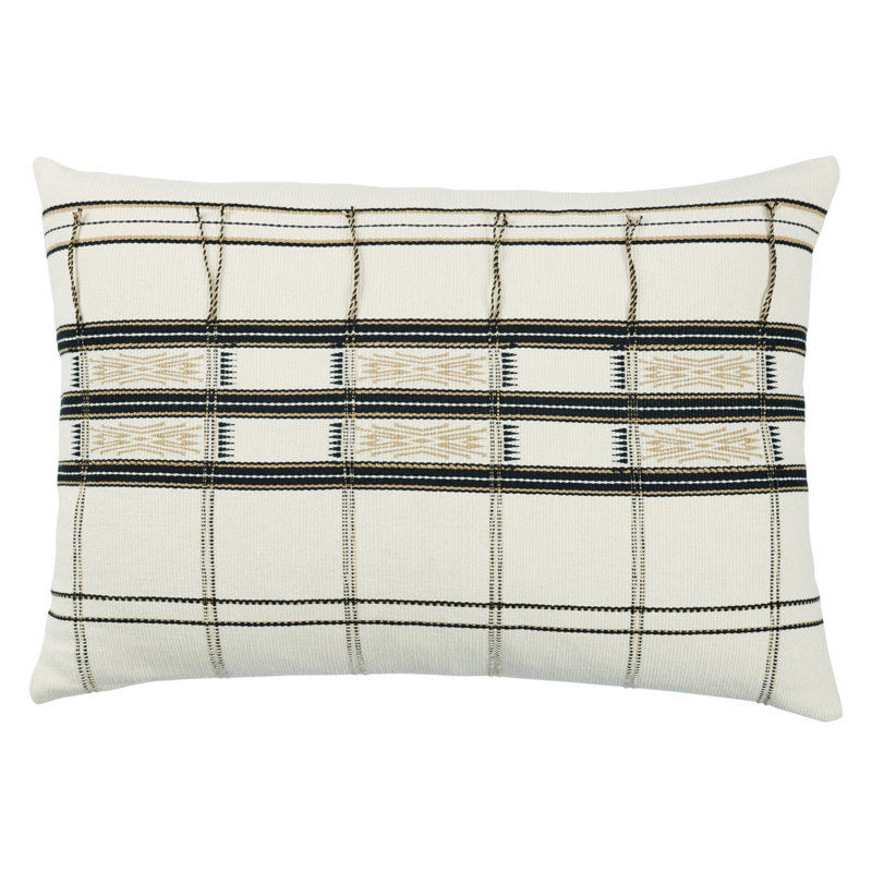 Housse de coussin lombaire Tribal Handmade, 100% duvet, Crème, crème