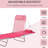 Foldable Pool Chair, Pink, With Reclining Back And Mesh Seat Yard Lounge Breathable Seat, For Outdoor Relaxation