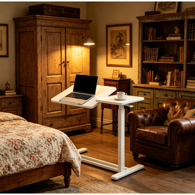 Bureau mobile mobile debout, blanc