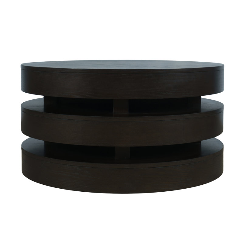 Table basse Givry Mid-Century Modern Floating Sculpture, Bois espresso