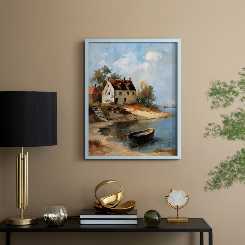 LANDSCAPES Series CECI, reproduction encadrée - bois massif, H 30 po x l 24 po, Bleu