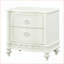 Ivory 2-Drawer Nightstand with Floral Details